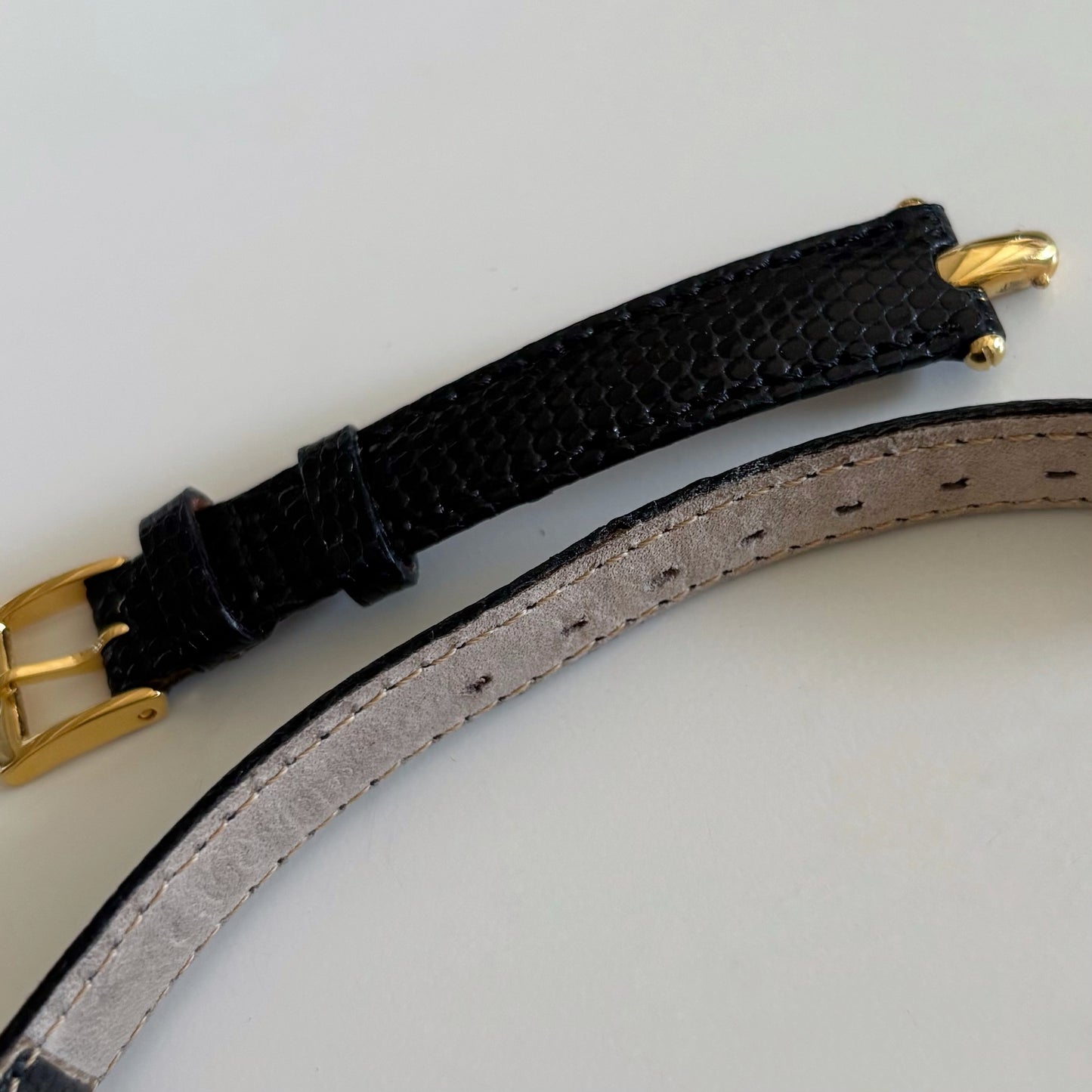 Gucci 1990s Interchangeable Strap Gold Plated Watch Watch with 3 belts, case