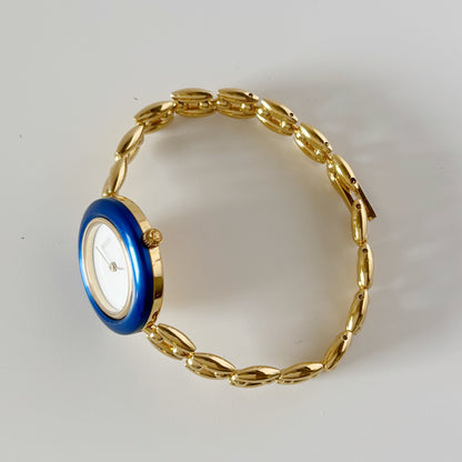Gucci 1990s Interchangeable Bezel Gold Plated Watch with 6 bezels, case (160mm)