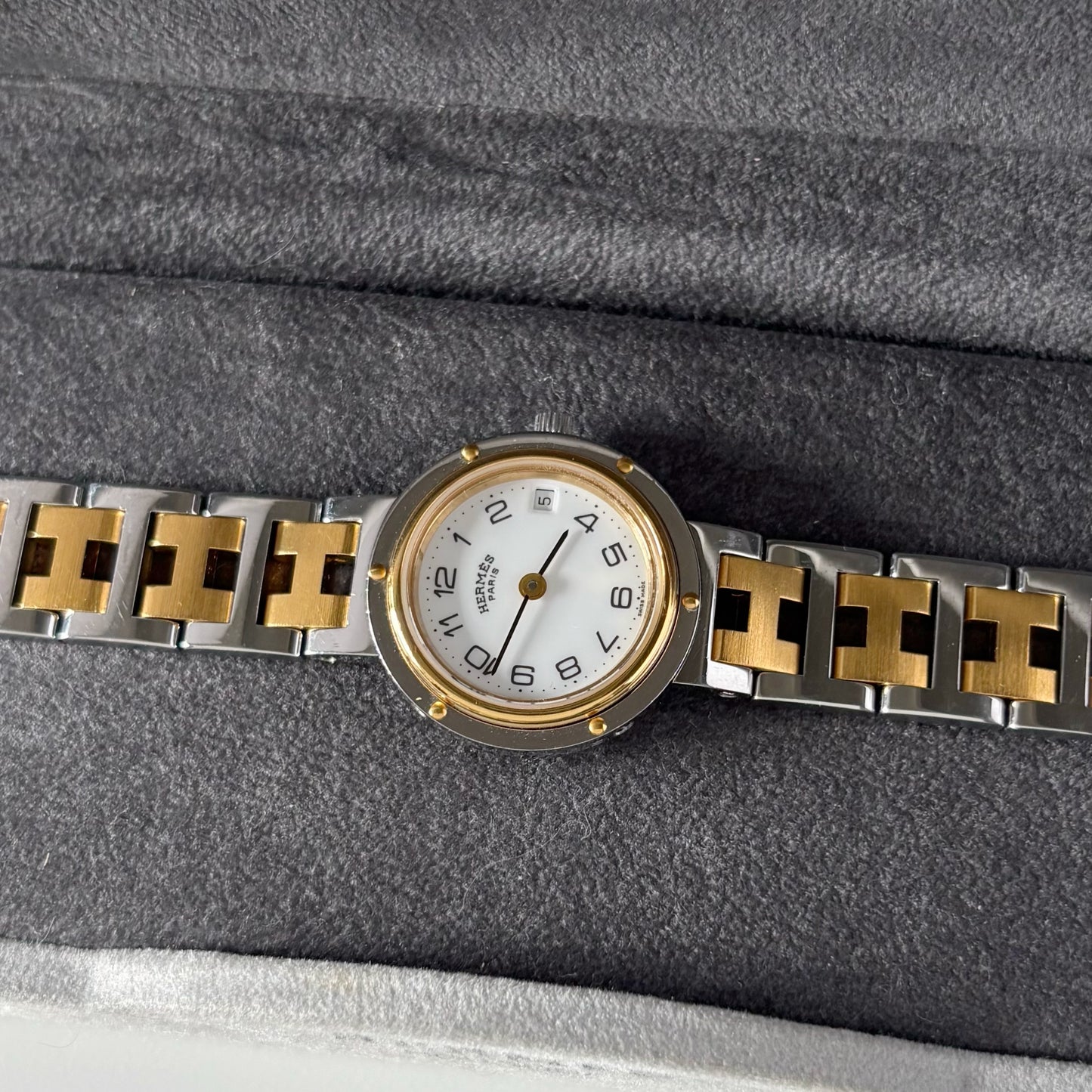 Hermes 1990s Clipper Two Tone Watch