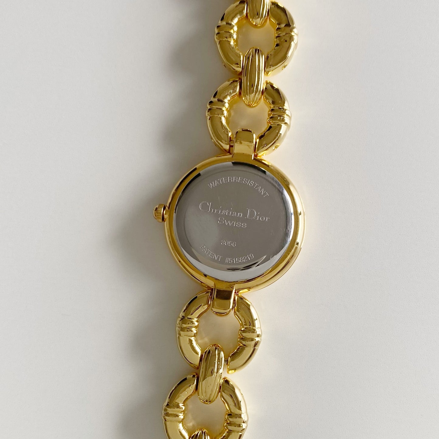 Dior 1990s Round Dial Gold Plated Watch