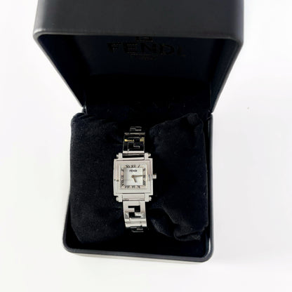 Fendi 1990s Square Dial Stainless steel Watch