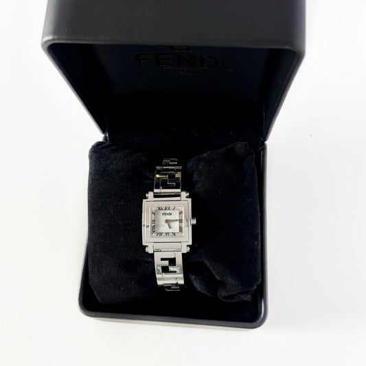Fendi 1990s Square Dial Stainless steel Watch