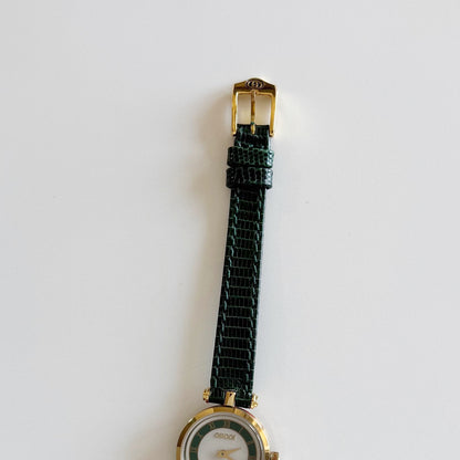 Gucci 1990s Sherry Round Dial Gold Plated Watch
