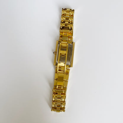 Givenchy 1990s Rectangular Gold Plated Watch