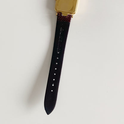 Dior 1990s Gold Dial Tank Gold Plated Watch (Large)