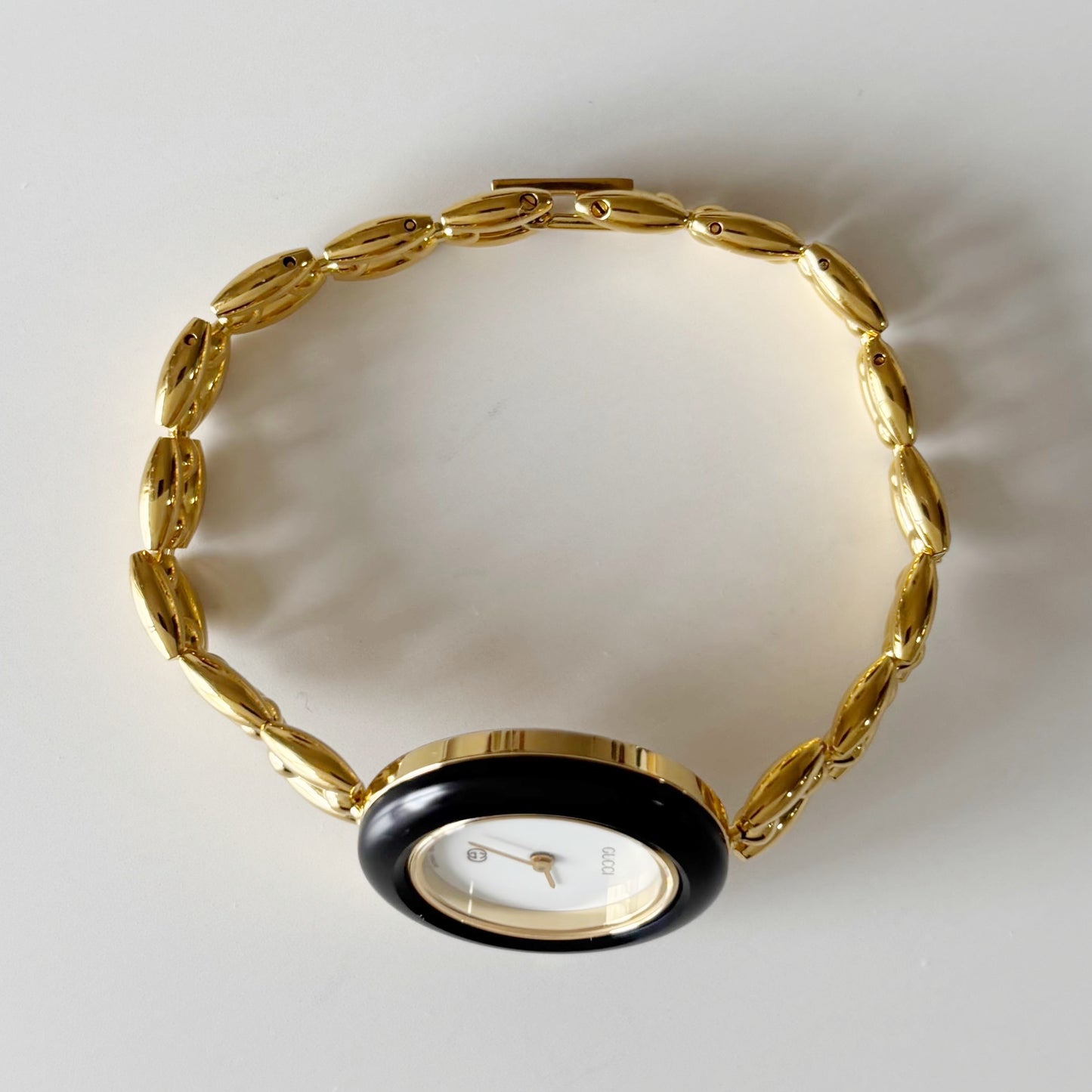 Gucci 1990s Interchangeable Bezel Gold Plated Watch with 6 bezels. case (160mm)