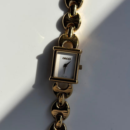 Gucci 1990s Interchangeable Strap Gold Plated Watch