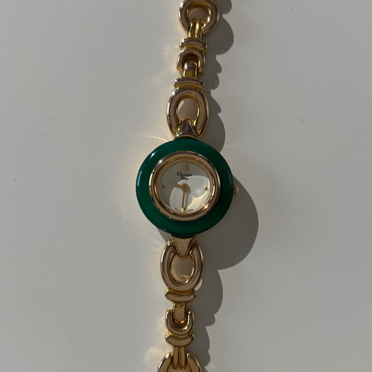 Dior 1990s Interchangeable Bezel Gold Plated Watch