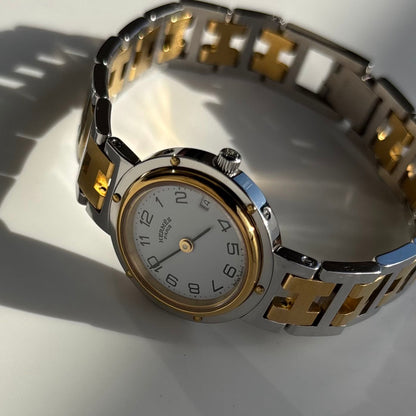 Hermes 1990s Clipper Two Tone Watch