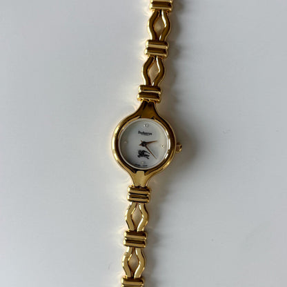 Burberry 1990s Seashell Dial Gold Plated Watch
