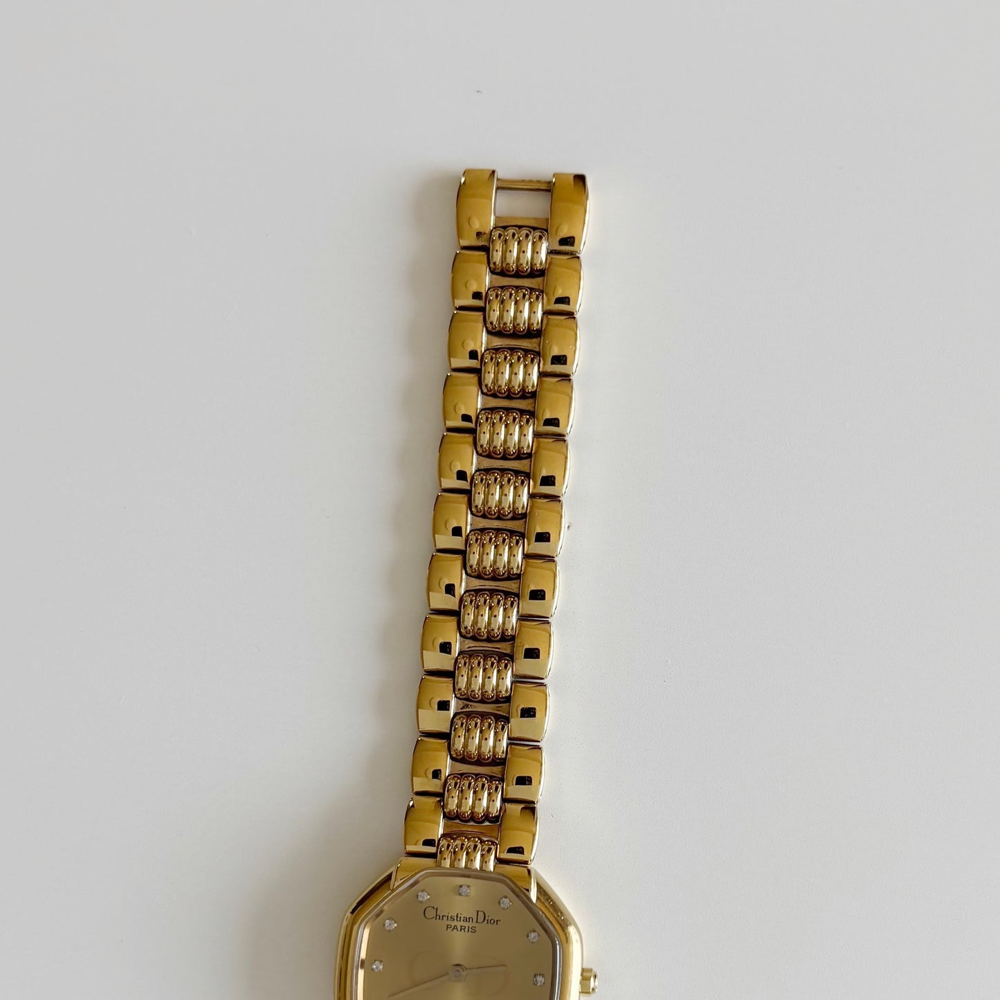 Dior 1990s Octagon Gold Plated Watch