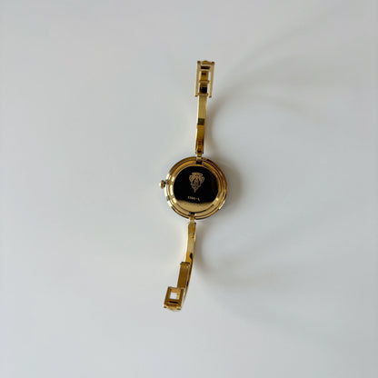 Gucci 1990s Interchangeable Bezel Gold Plated Bangle Watch with 12 bezels, case (Small)