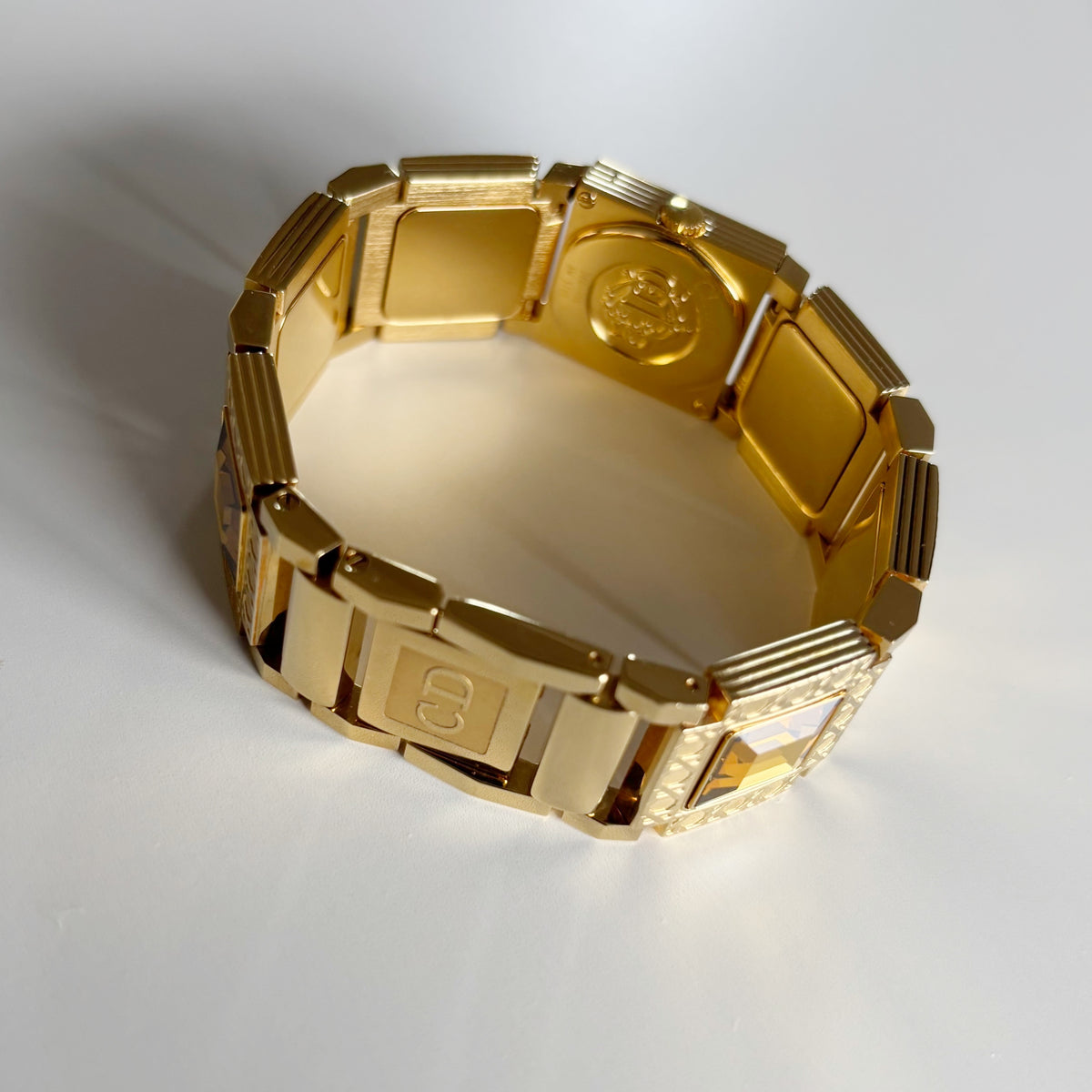 Dior 1990s Square Dial Interchangeable Strap Gold-Plated Watch