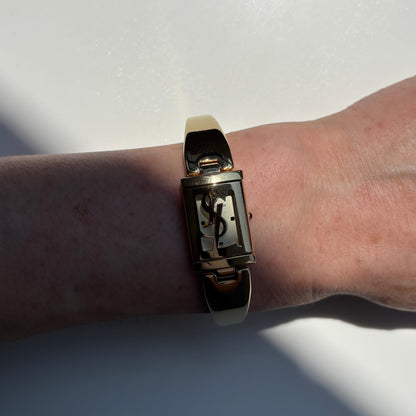 Yves Saint Laurent 1990s Peek a boo Gold Plated Bangle Watch