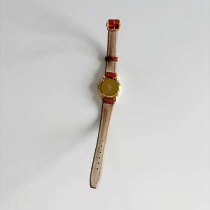 Gucci 1990s Sub Second Round Dial Gold Plated Watch