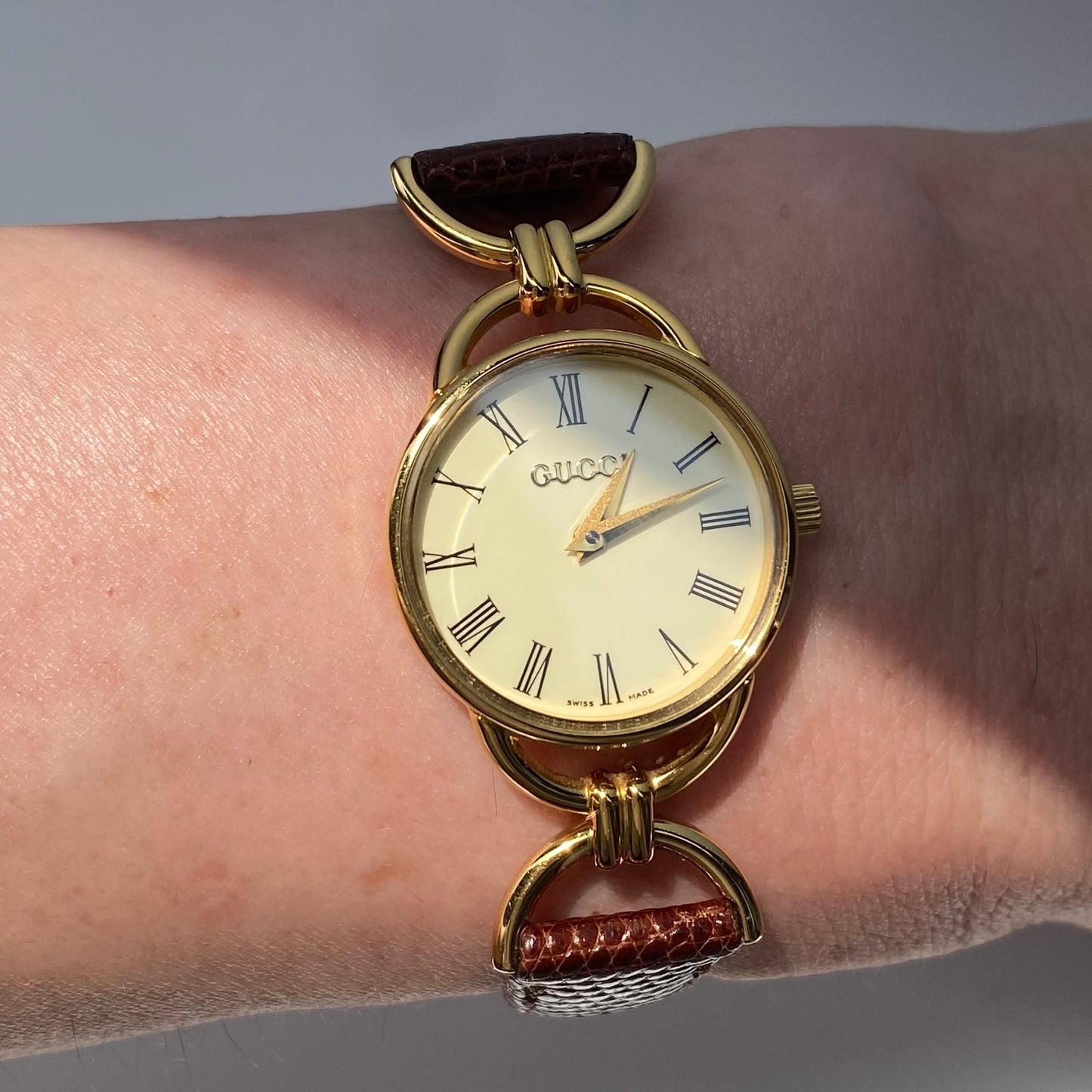 Gucci 1990s Gold Plated Horsebit Watch