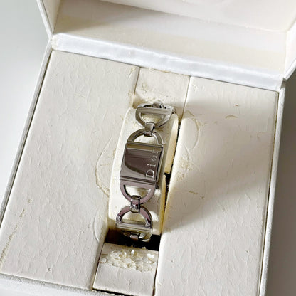 Dior Early 2000s Pandiora Mirrored Silver Watch