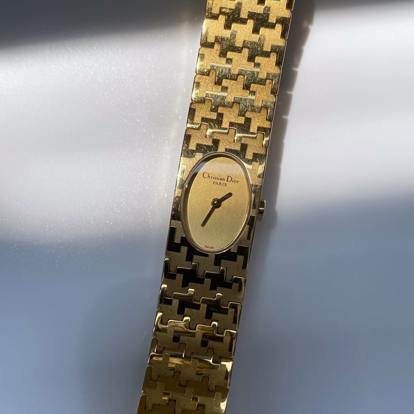 Dior Miss Dior Early 2000s Gold Plated Oval Watch