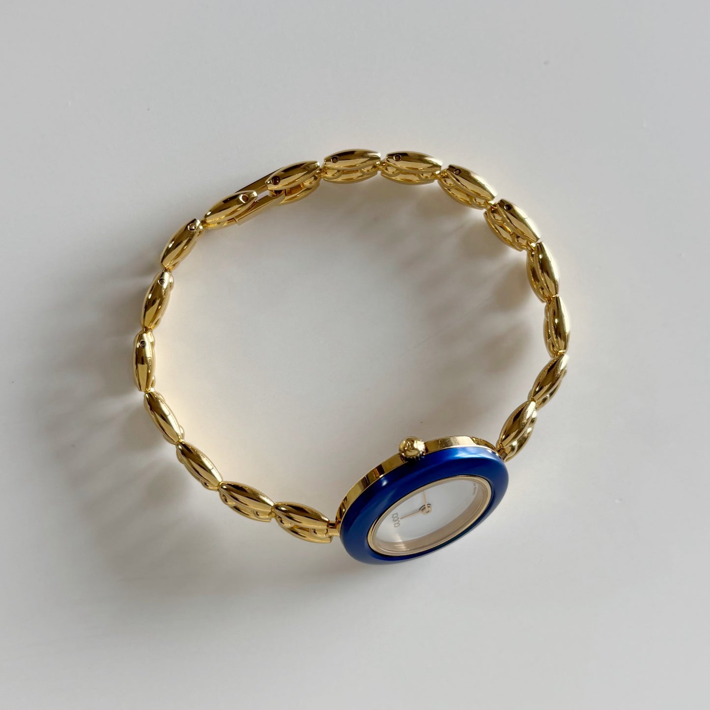 Gucci 1990s Interchangeable Bezel Gold Plated Rice Chain Watch with 6 bezels, case (172mm)