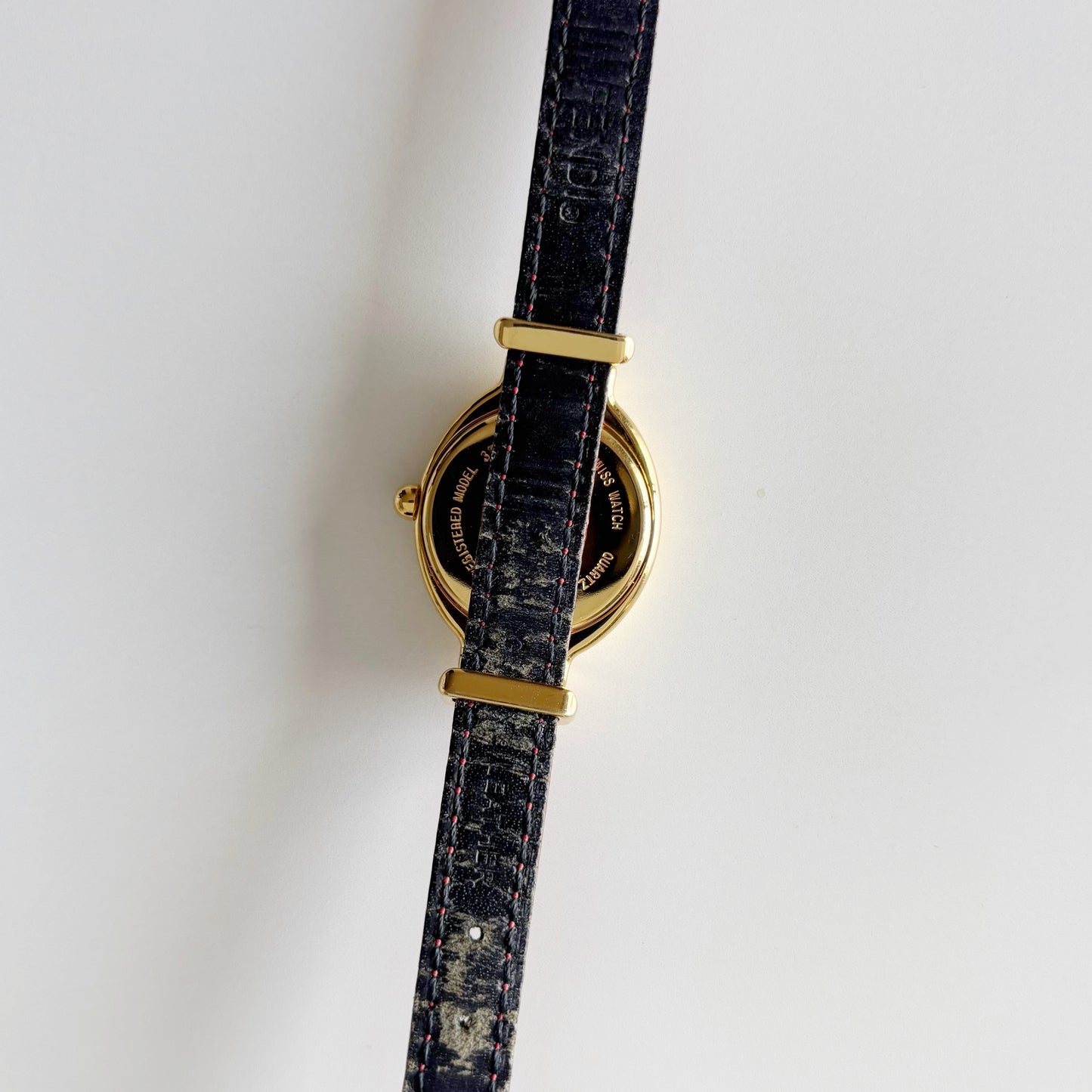 Fendi 1990s Interchangeable Belt Gold Plated Watch with 5 straps, case