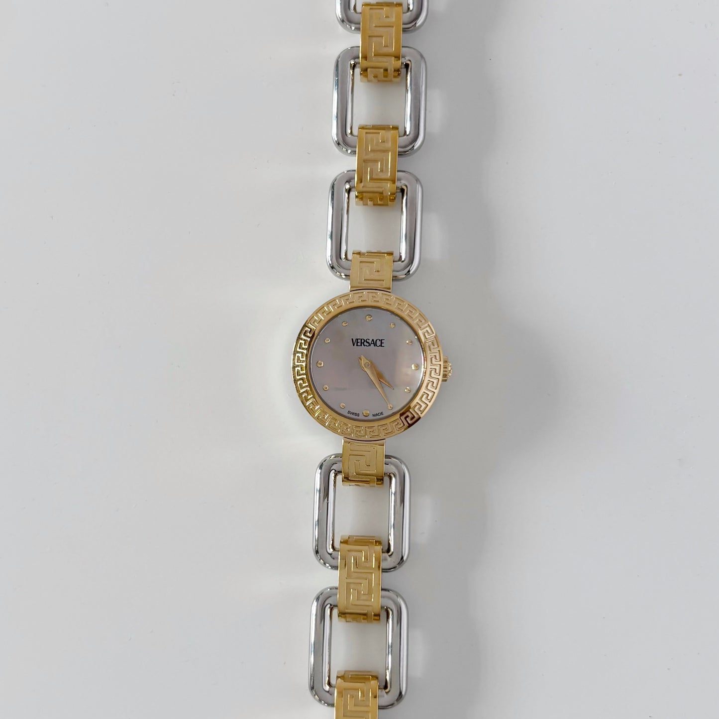 Versace Early 2000s Seashell Dial Two Tone Watch
