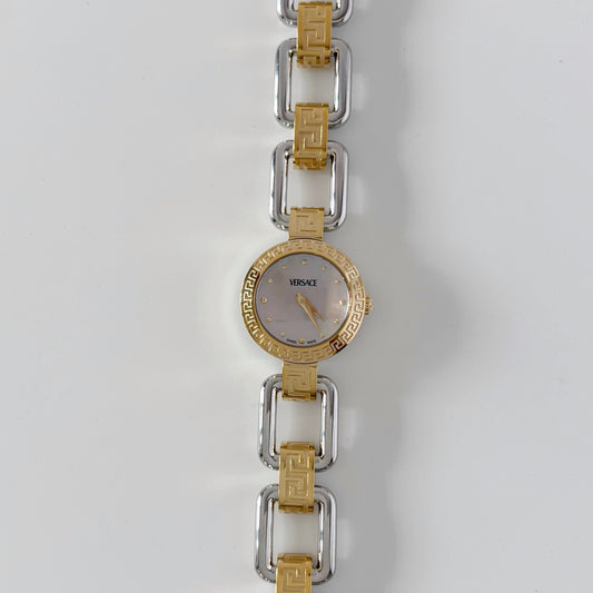 Versace Early 2000s Seashell Dial Two Tone Watch