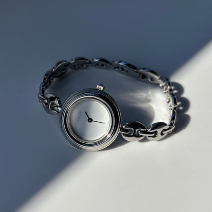 Gucci 1990s Interchangeable Bezel Stainless steel Watch with 6 bezels, case (165mm)