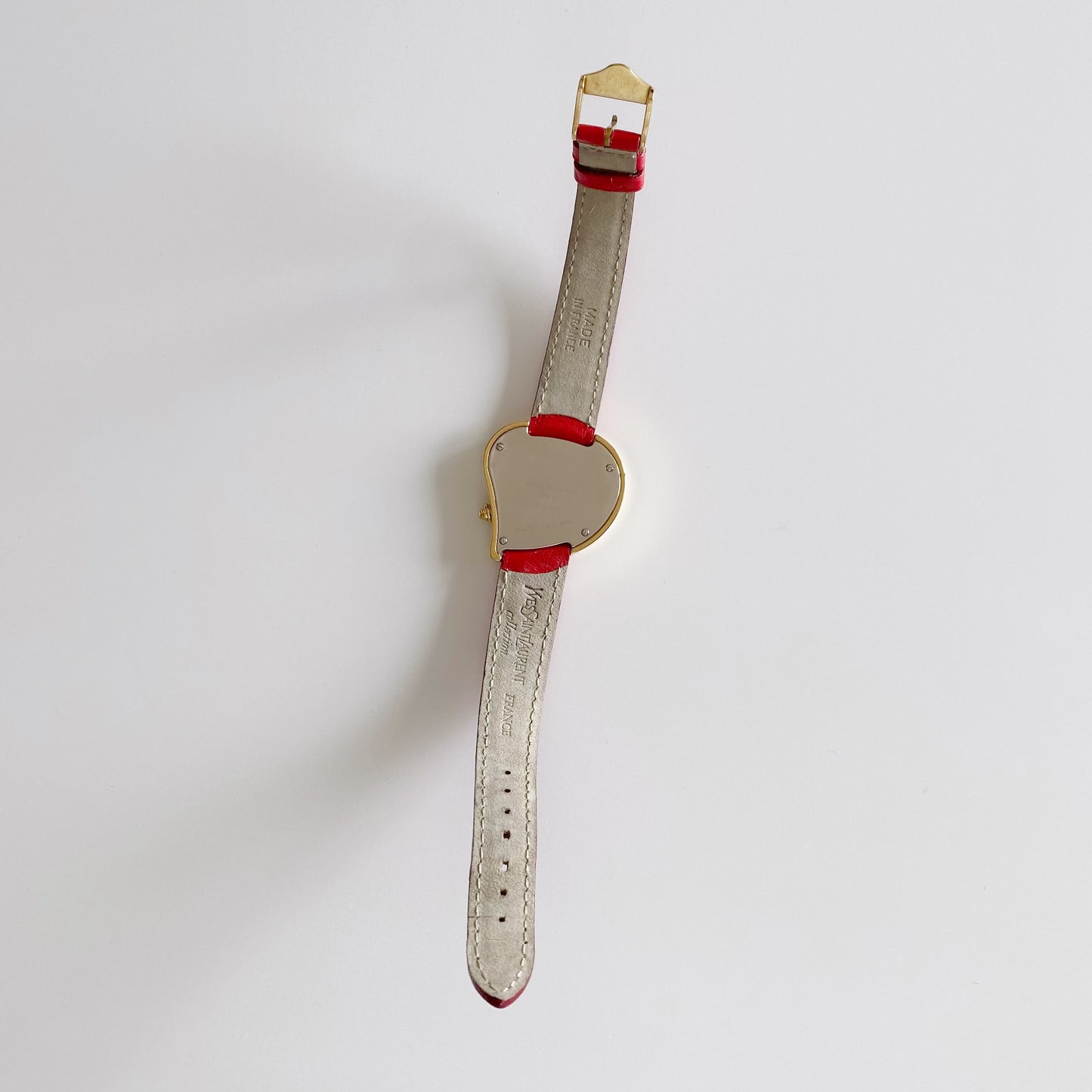 Yves Saint Laurent 1990s Heart Shaped Gold Plated Watch