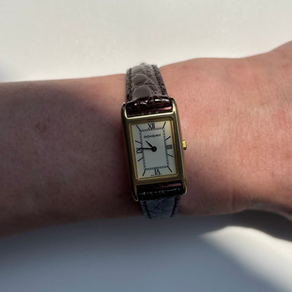 Yves Saint Laurent 1990s Tank Gold Plated Watch