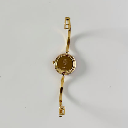 Gucci 1990s Interchangeable Bezel Gold Plated Bangle Watch with 12 bezels, case (Small)