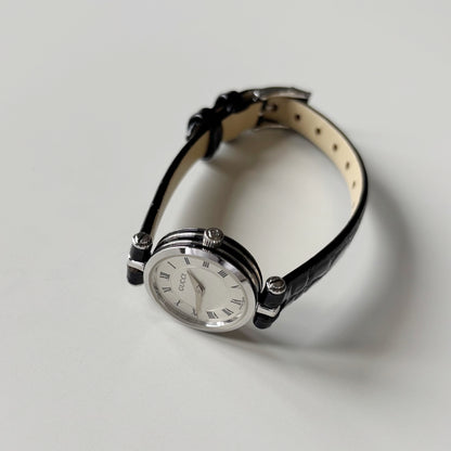 Gucci 1990s Round Dial Stainless Steel Watch