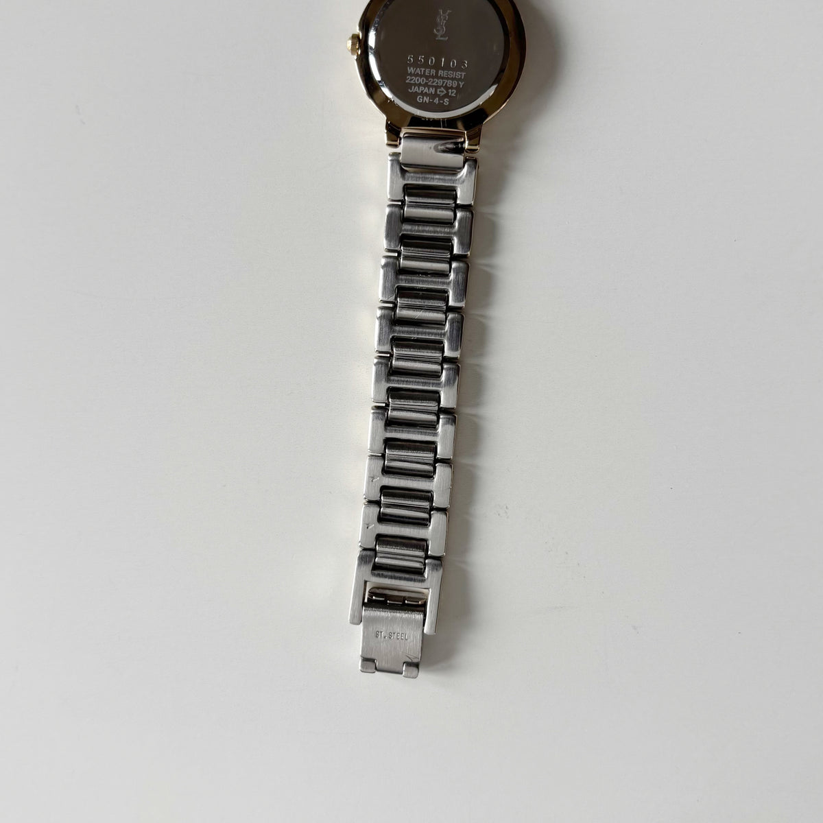 Yves Saint Laurent 1990s Round Dial Two Tone Gold Plated Watch