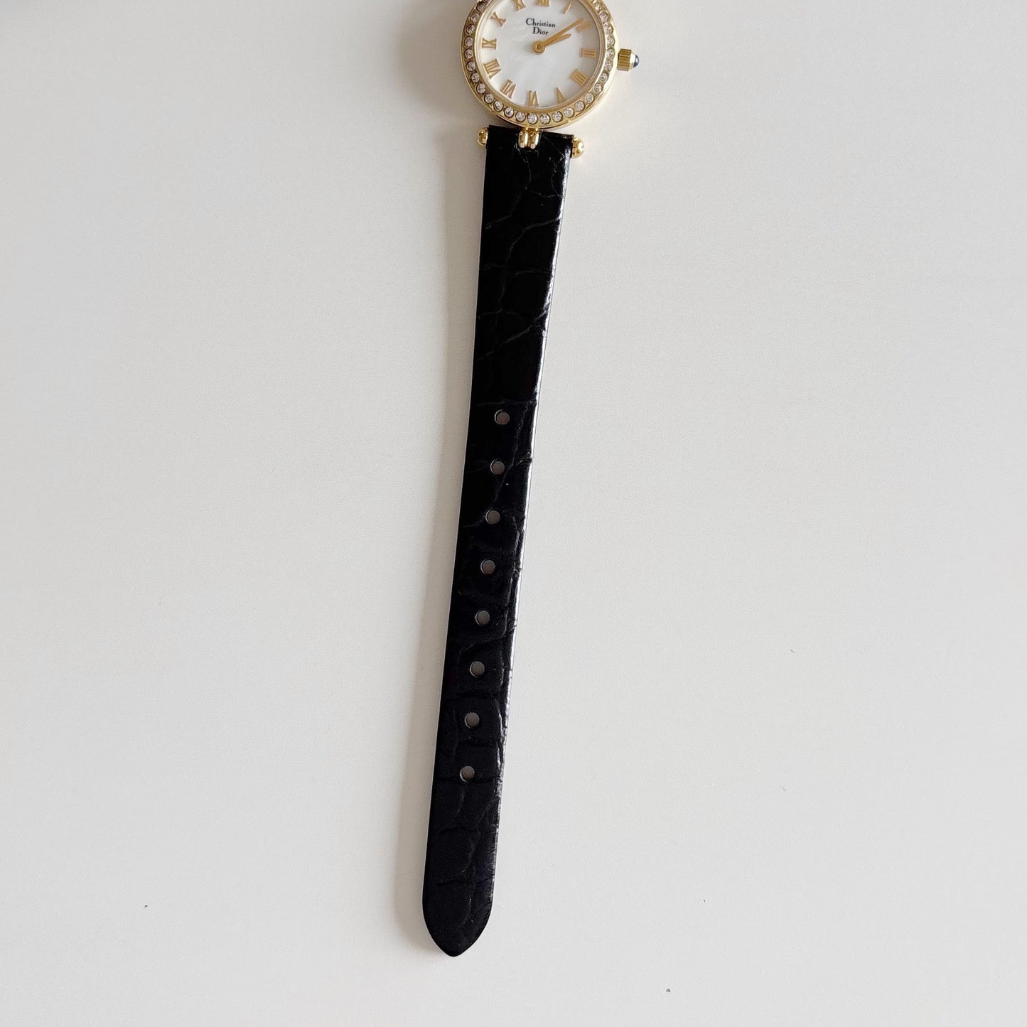 Dior 1990s Seashell Dial Gold Plated Watch