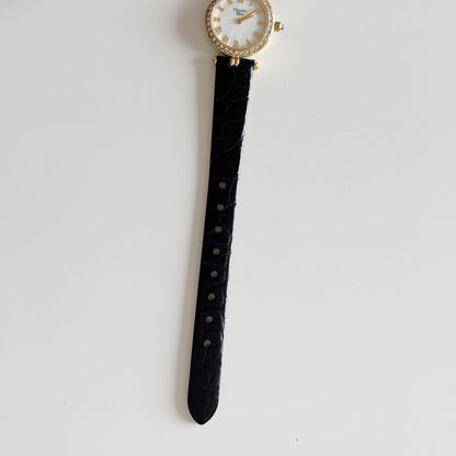 Dior 1990s Seashell Dial Gold Plated Watch