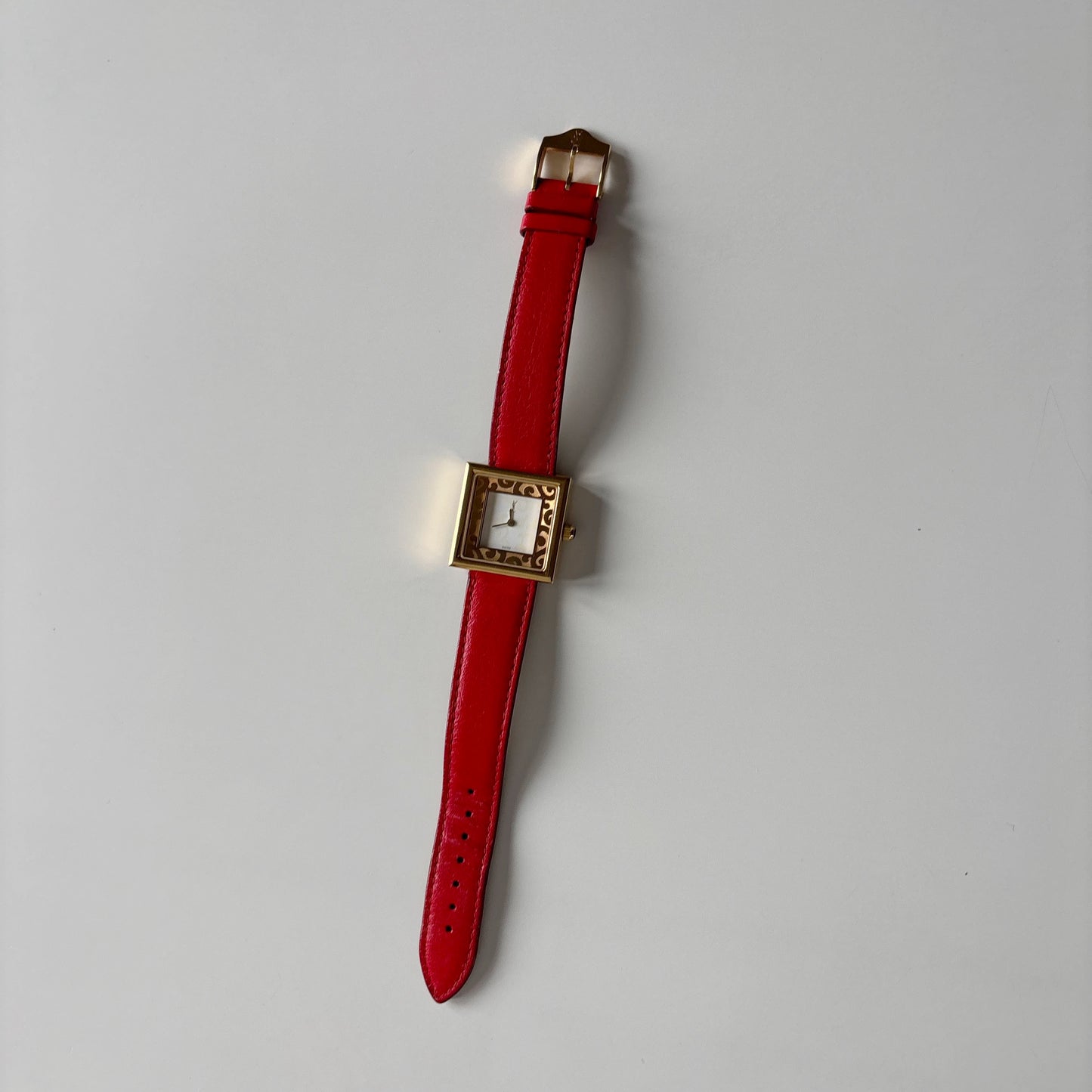 Yves Saint Laurent 1990s Square Dial Gold Plated Watch