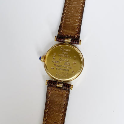 Cartier 1990s Must de Vendome three Gold Watch SM