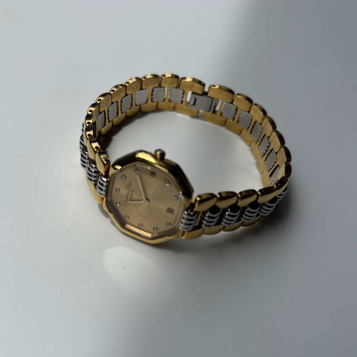 Dior 1990s Octagon Dial Two Tone Watch