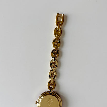 Gucci 1990s Interchangeable Bezel Gold Plated Chain Watch with 6 bezels, case (165mm)