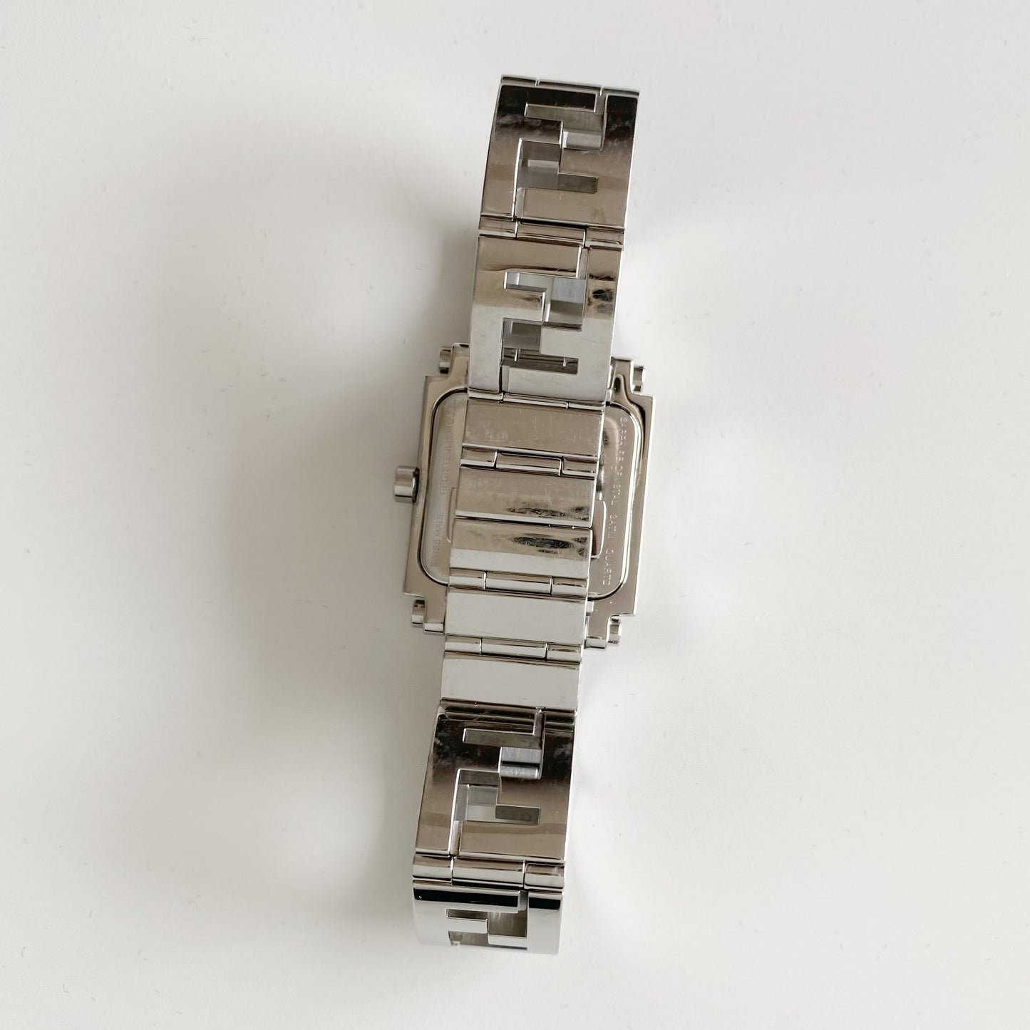 Fendi 1990s Square Dial Stainless steel Watch