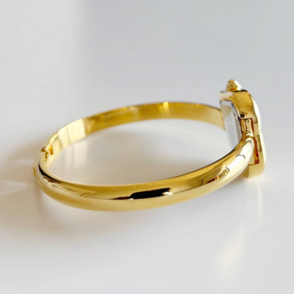 Yves Saint Laurent 1990s Heart Shaped Dial Gold Plated Watch