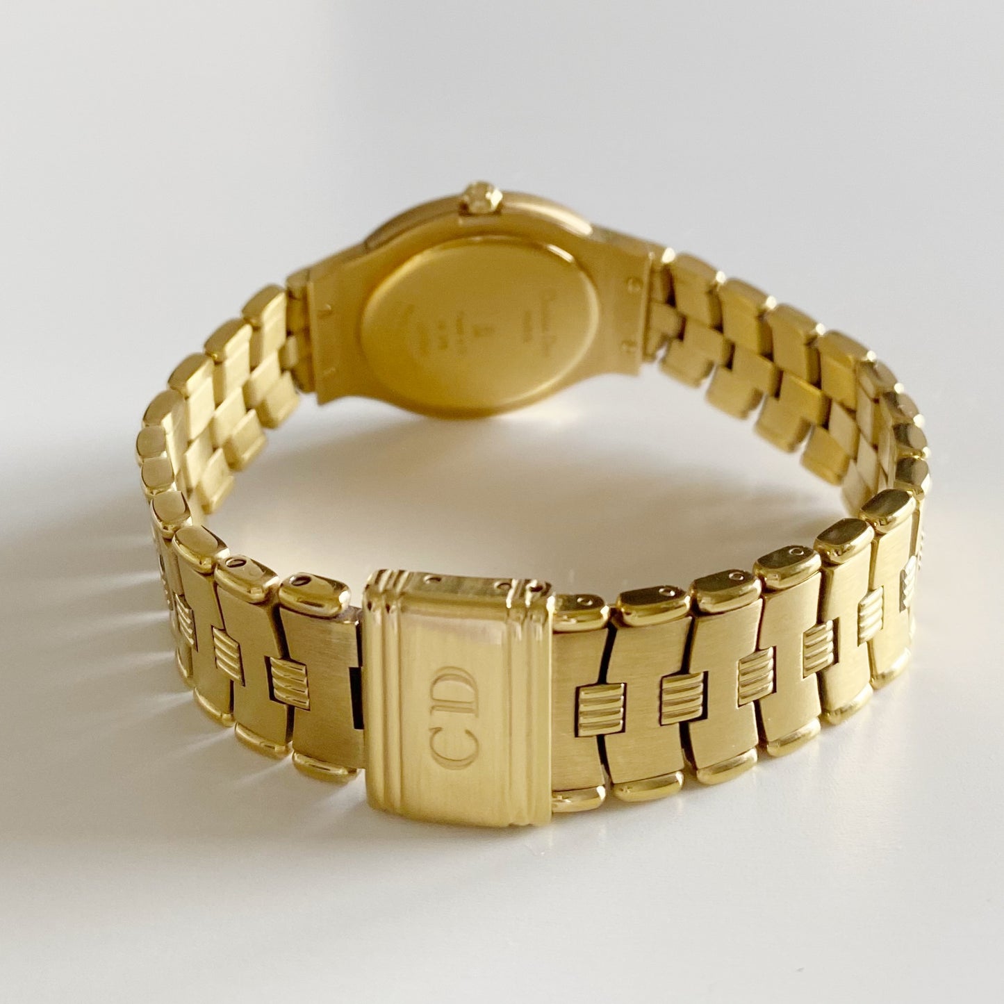 Dior 1990s Round Dial Gold Plated Watch