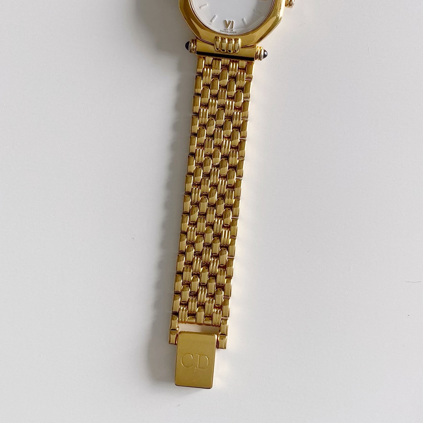 Dior 1990s Octagon Gold Plated Watch