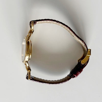 Gucci 1990s Seashell Dial Gold Plated Horsebit Watch