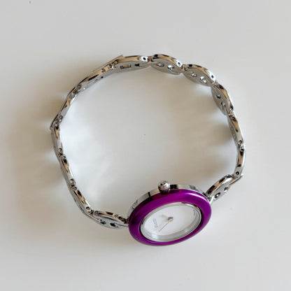 Gucci 1990s Interchangeable Bezel Stainless steel Watch with 6 bezels, case (165mm)