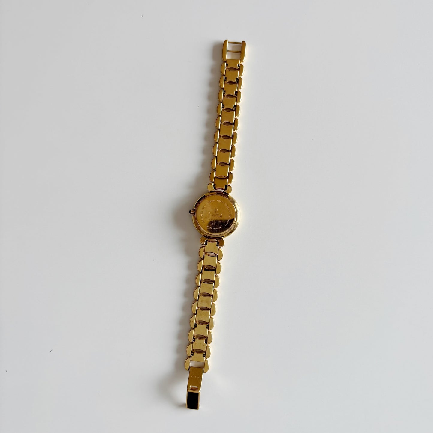 Fendi 1990s Round Dial Gold Plated Watch