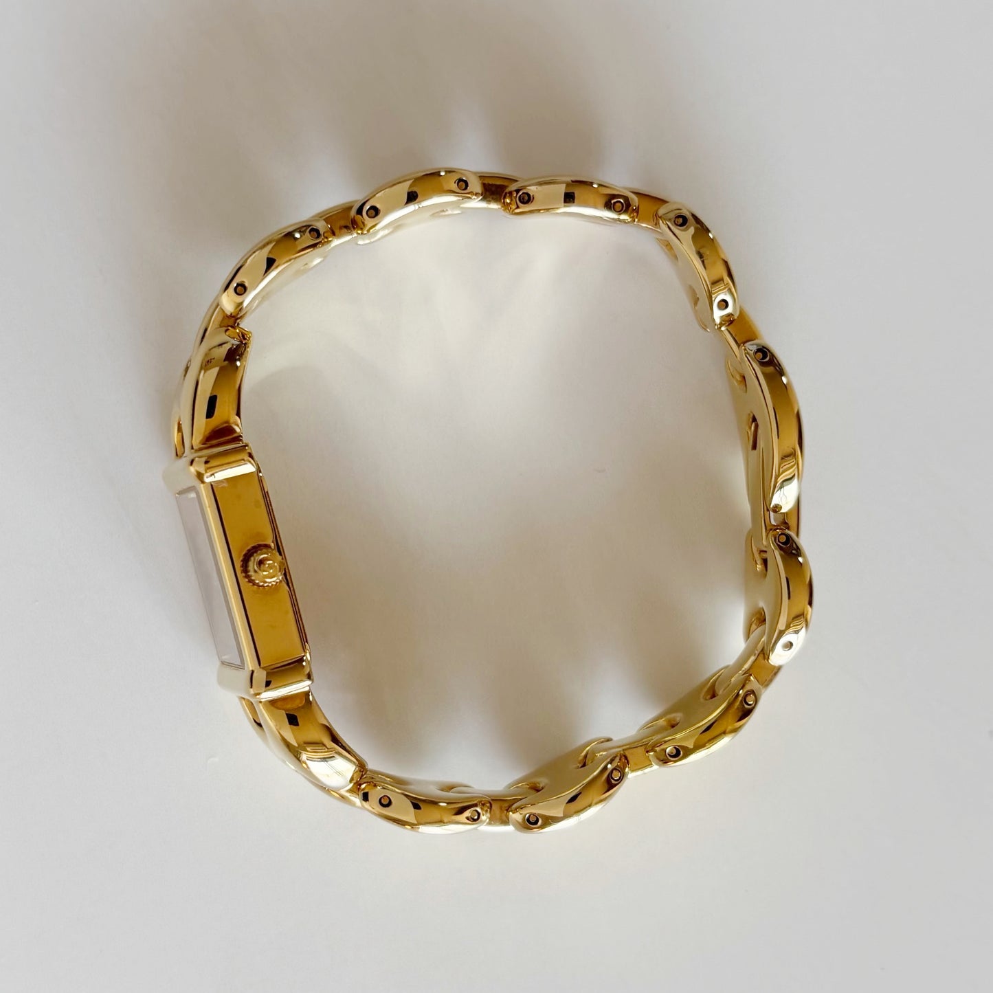 Gucci 1990s Interchangeable Strap Gold Plated Watch with 3 straps, case