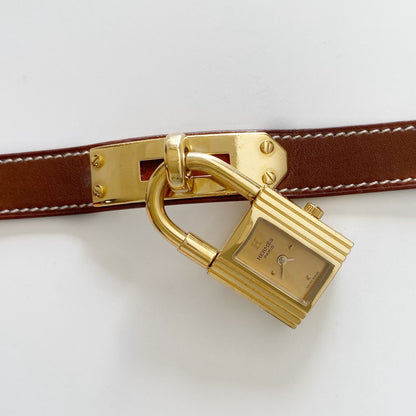 Hermes 1990s Kelly Gold Plated Watch