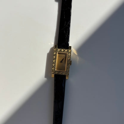 Dior 1990s La Parisienne  18K Solid Gold Case Tank Watch