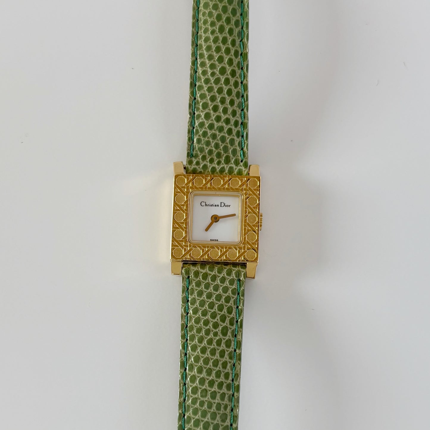 Dior 1990s La Parisienne Interchangeable Strap Gold Plated Watch with 3 straps
