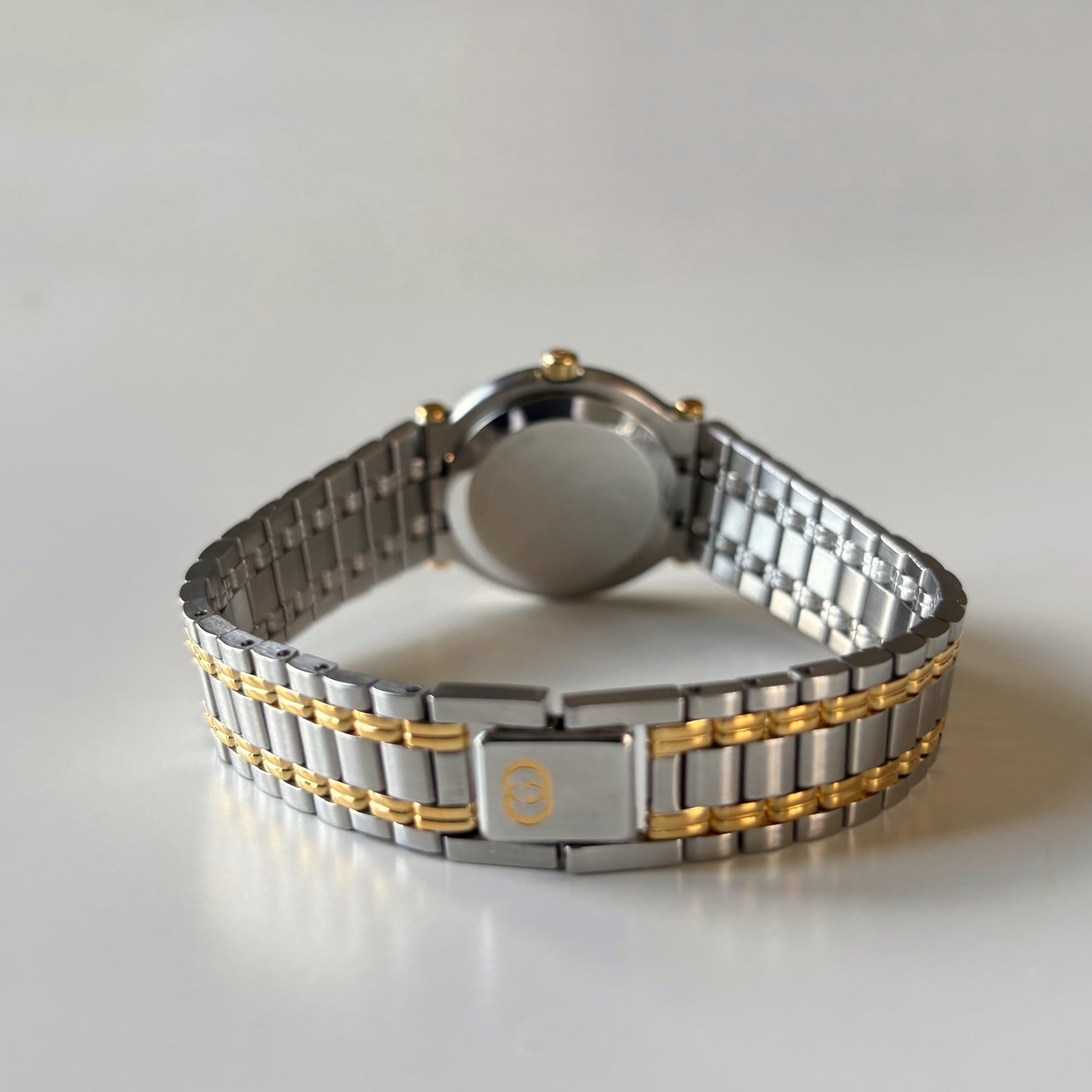 Gucci 1990s Date Round Dial Two Tone Watch